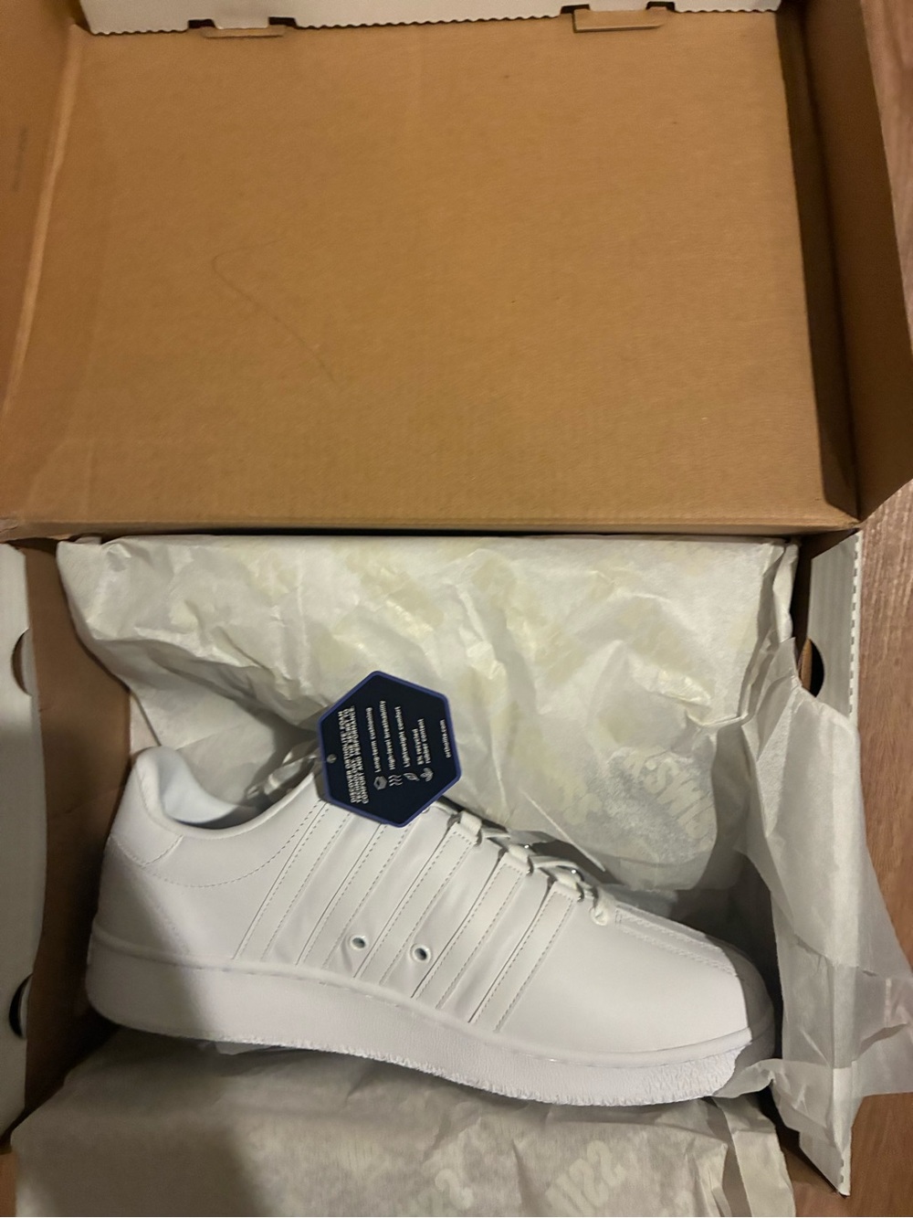 K-Swiss All-White Low-Top Classic Sneakers